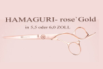 HAMAGURI rose`GOLD  mit Kugellager , PROFI-SCHERE in ERGO Form (in 5.5, 6.0 und 7.0 ZOLL) Schneiden-Pointen-Slicen, unsere Empfehlung für TOP-Stylisten, Premiumklasse, mit Garantie & Zubehör